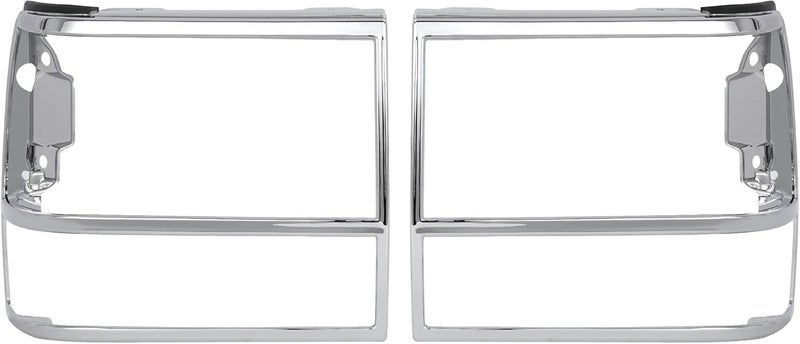 ALMULOO Pair Headlight Bezel Door Compatible with 1989-1994 Ford Bronco II/Explorer/Ranger GT/S Plus/S Plus Replacement for FO2513111 FO2512156 Chrome+Painted Silvery Left&Right - Image 4